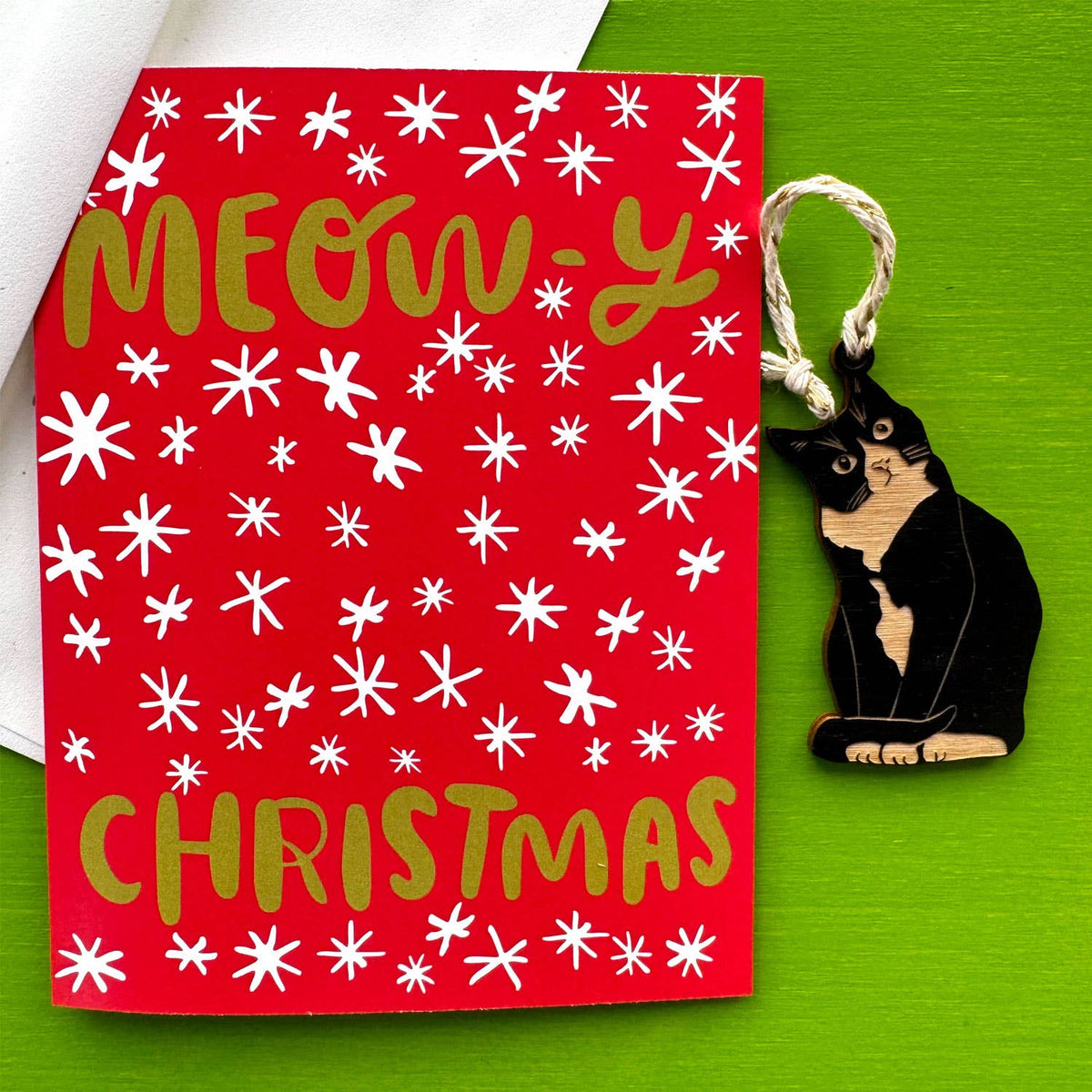 Meowy Christmas - Cat Ornament w/Card – SnowMade, Inc