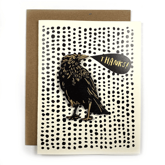 THANKS! Card w/ Crow Magnet