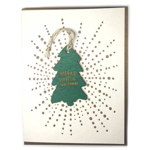 Merry F*cking Christmas Ornament w/ Letterpress Card
