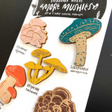 Laser-engraved Mushroom Magnet Set - Series 2