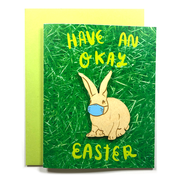 Okay Easter Bunny Magnet w/ Card