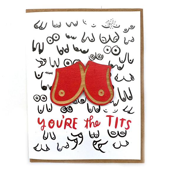 Laser-engraved 'You're The Tits' Magnet with Card
