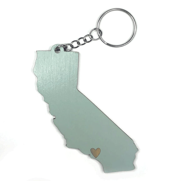 Photograph of Laser-engraved California Heart Keychain