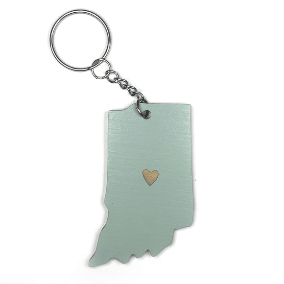 Photograph of Laser-engraved Indiana Heart Keychain