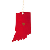 Photograph of Laser-engraved Indiana Heart Ornament - Small