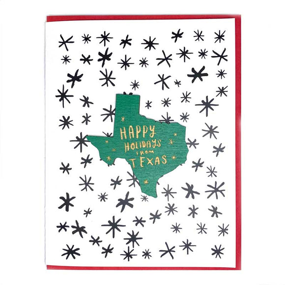 Photograph of Laser-engraved Happy Holidays from Texas Magnet with Card