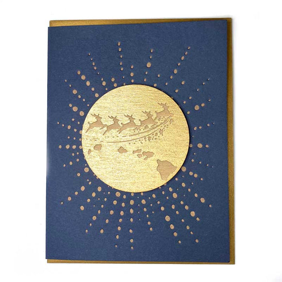 Photograph of Laser-engraved Hawaii Reindeer Magnet with Card
