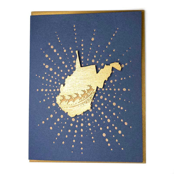 Photograph of Laser-engraved West Virginia Reindeer Magnet with Card