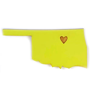 Photograph of Laser-engraved Oklahoma Heart Magnet