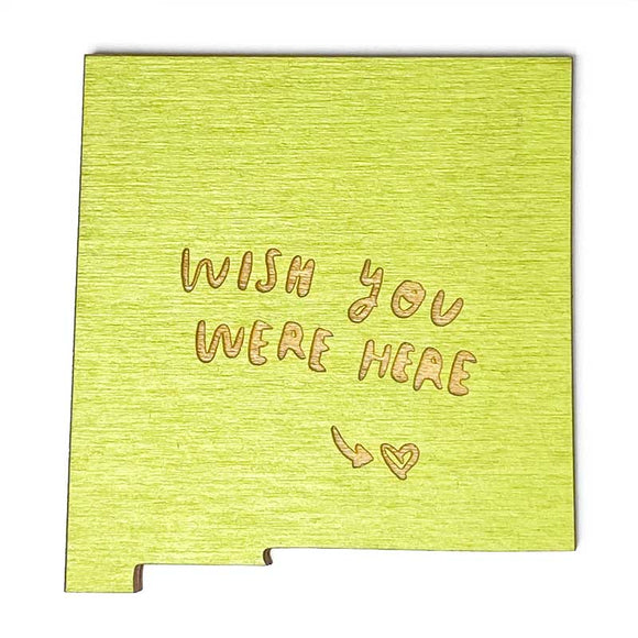 Photograph of Laser-engraved Wish You Were Here New Mexico Magnet
