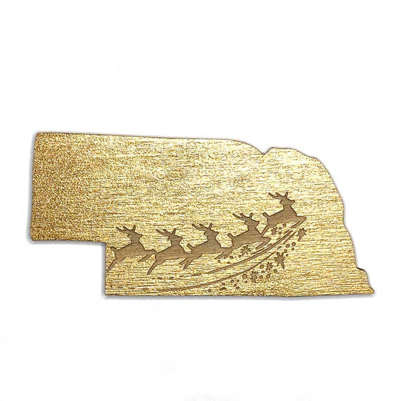 Photograph of Laser-engraved Nebraska Reindeer Magnet