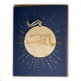 Photograph of Laser-engraved Maryland Reindeer Ornament with Card