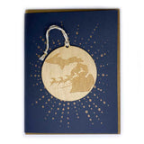 Photograph of Laser-engraved Michigan Reindeer Ornament with Card
