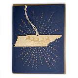 Photograph of Laser-engraved Tennessee Reindeer Ornament with Card