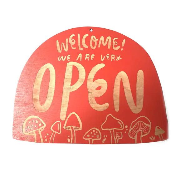 Mushroom Friends Open/Nope Retail Sign