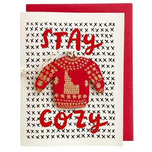 Stay Cozy Idaho Sweater Ornament w/ Card