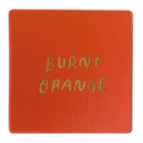 Photograph of a burnt orange color swatch