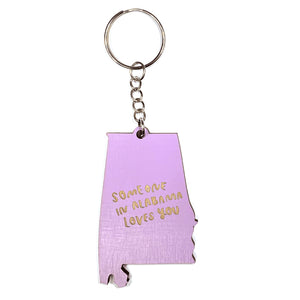 Picture of Someone in Alabama Loves You Keychain in Lilac