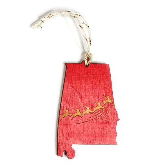 Picture of Alabama Reindeer Ornament in Bright Red