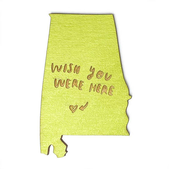 Picture of 'Wish You Were Here' Alabama Magnet in Spring Green