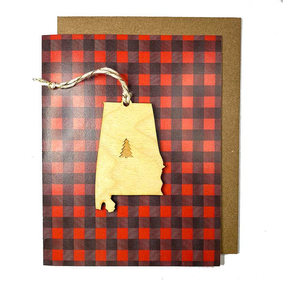 Picture of Alabama Tree Ornament + Card in Natural