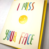 I Miss Your Face - Laser-engraved Mask Ornament or Magnet with Card