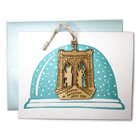 Customizable Laser-engraved Landmark Ornament w/ Letterpress Card