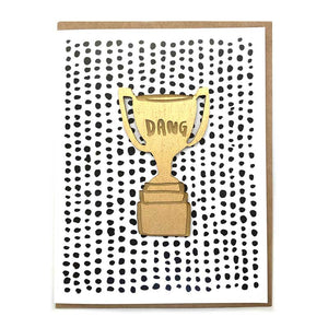 Laser-engraved 'Dang' Trophy Magnet with Card