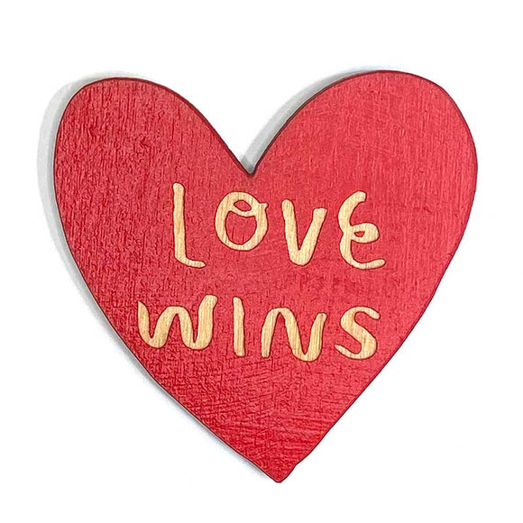 Laser-engraved 'Love Wins' Magnet