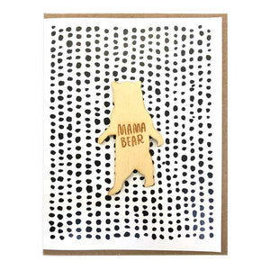 Laser-engraved Mama Bear Magnet with Card
