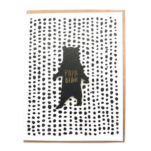 Laser-engraved Papa Bear Magnet with Card