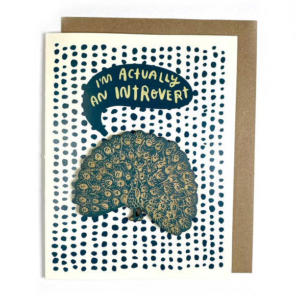 Introvert Card w/ Peacock Magnet
