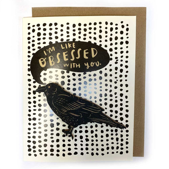 Obsessed Card w/ Raven Magnet