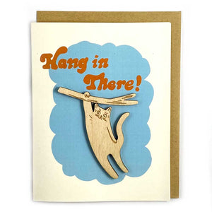 Hang in There - Cat Magnet w/ Card