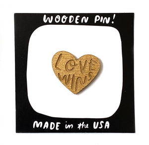 Laser-engraved Love Wins Pin