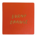 Photograph of a burnt orange color swatch
