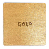 Photograph of a gold color swatch