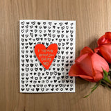 'I Think About You Every Day' Letterpress Card with Laser-engraved Heart Magnet
