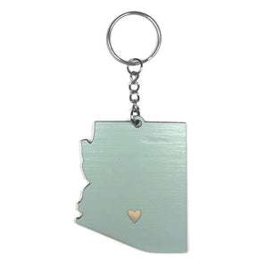 Photograph of Laser-engraved Arizona Heart Keychain