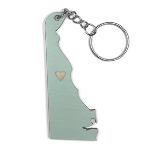 Photograph of Laser-engraved Delaware Heart Keychain
