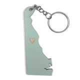 Photograph of Laser-engraved Delaware Heart Keychain