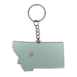 Photograph of Laser-engraved Montana Heart Keychain