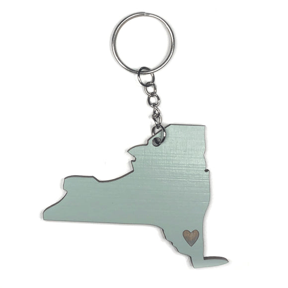 Photograph of Laser-engraved New York Heart Keychain