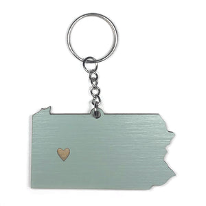 Photograph of Laser-engraved Pennsylvania Heart Keychain