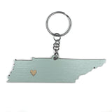 Photograph of Laser-engraved Tennessee Heart Keychain
