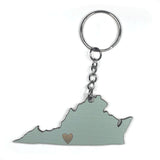 Photograph of Laser-engraved Virginia Heart Keychain