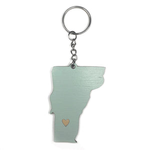 Photograph of Laser-engraved Vermont Heart Keychain