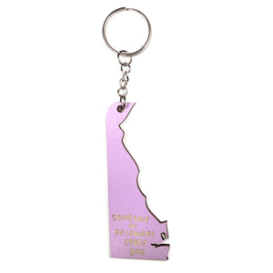 Photograph of Laser-engraved Someone in Delaware Loves You Keychain