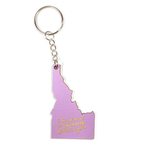 Photograph of Laser-engraved Someone in Idaho Loves You Keychain