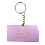 Photograph of Laser-engraved Someone in Kansas Loves You Keychain